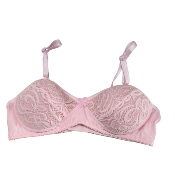 Kit 5 Sutiãs Menina Moça Alça Com Bojo Em Lycra E Renda - Imagem 5