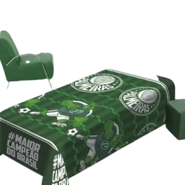 Manta Palmeiras Jolitex Licenciada Cobertor  Soft Solteiro - Imagem 3