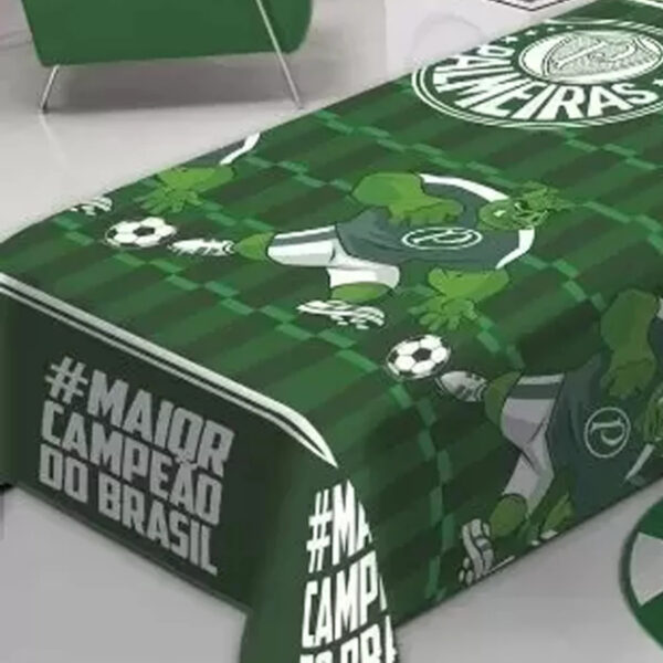 Manta Palmeiras Jolitex Licenciada Cobertor  Soft Solteiro - Imagem 2