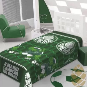 Manta Palmeiras Jolitex Licenciada Cobertor  Soft Solteiro