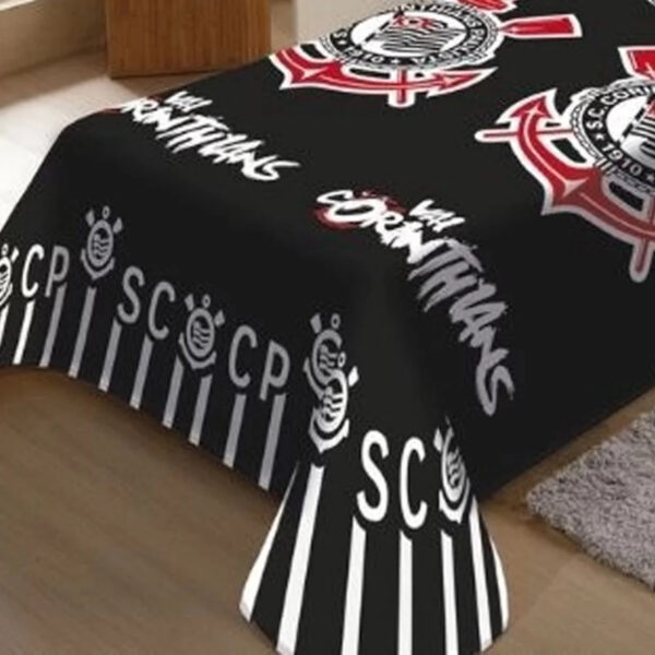 Manta Corinthians Jolitex Licenciada Cobertor  Soft Original - Imagem 2