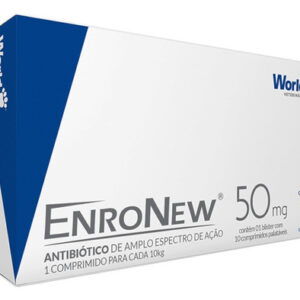 Enronew 50mg Caixa 10 Comprimidos World Cães Gatos Original